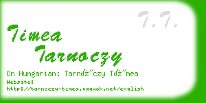 timea tarnoczy business card